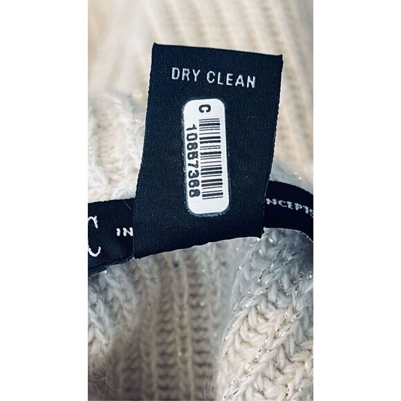 INC International Concepts Women's Medium Silk Blend Metallic Silver Mini Dress - Picture 4 of 4